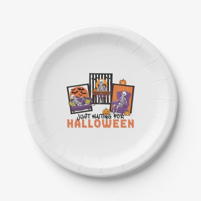 Just Wart Halloween Fall Vibes Pappteller (Vorderseite)