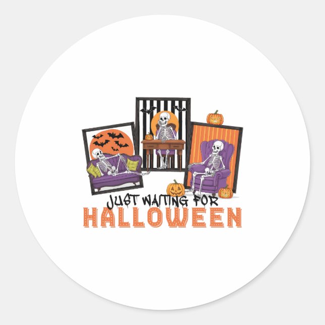 Just Wart Halloween Fall Vibes Runder Aufkleber (Vorderseite)