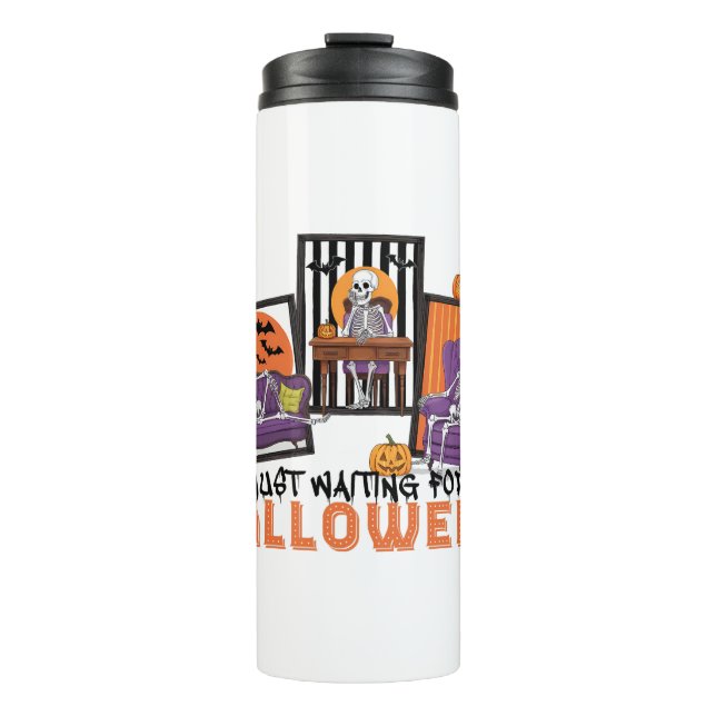 Just Wart Halloween Fall Vibes Thermosbecher (Vorderseite)