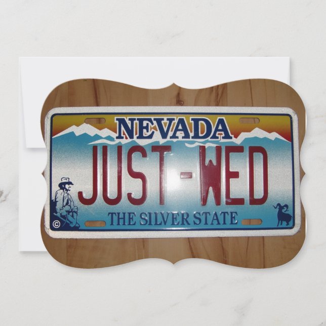 "Just Wed" Las Vegas Eloped Mariage Faire-part (Devant)