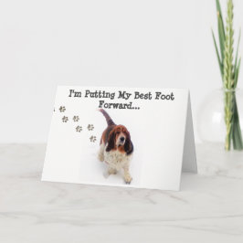 "Just Weil"-Karte mit Basset-Haken und "Paw Prints Karte