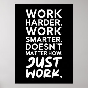 Just Work - Gym, Hustle, Erfolg, Motivierend Poster
