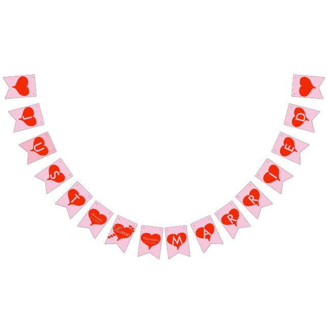 Juste bannière rose mariée d'étamine de coeurs (Tout)