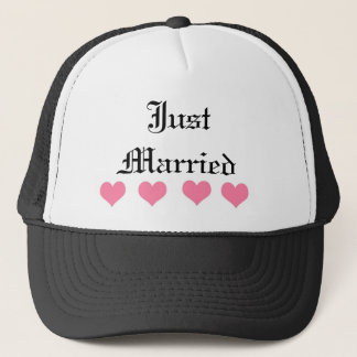 Juste casquette rose marié de camionneur de coeur