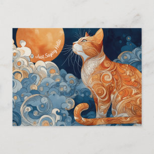 Juste dire Hello Cat carte postale