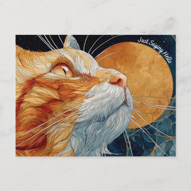 Juste dire Hello Cat carte postale (Devant)