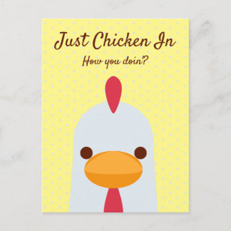 Juste Du Poulet Dans Funny Hello Carte Postale
