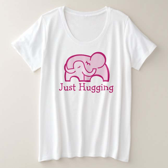 Juste embrasser l'éléphant serrer un t-shirt rose  (Design devant)