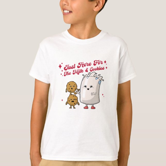 Juste Ici Pour Le T-shirt Enfants Lait & Cookies (Devant)