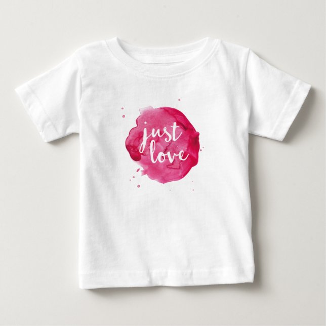 Juste l'aquarelle rose d'amour badine le T-shirt (Devant)