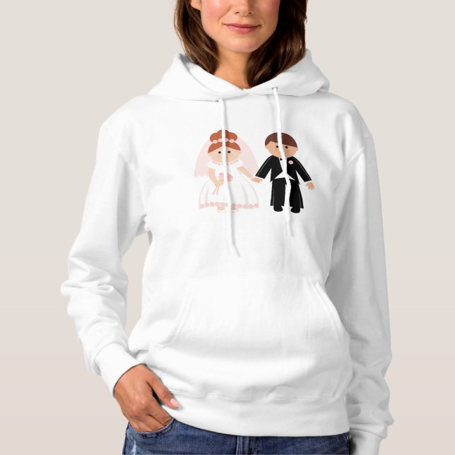 Juste marié Couple Femme Sweat - shirt à capuche (Devant)