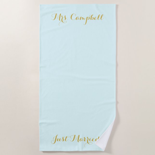 Juste marié en serviette de lune de miel d'or (Devant)