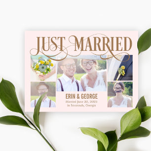 Juste marié Faire-part Mariage - rose