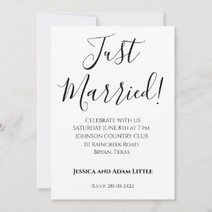 Juste Marié Invitations de mariage personnalisées