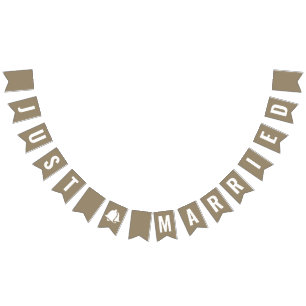 Juste Marié Neutre Beige Boho Drapeaux de Bunch