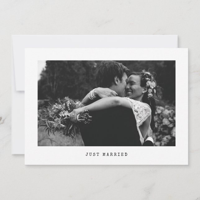Juste marié Simple Mariage Photo Faire-part (Devant)