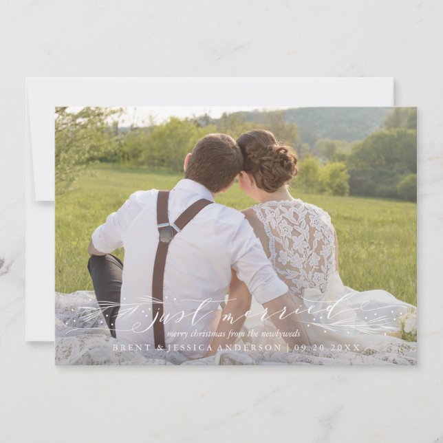 Juste mariée nouvelle première carte de Noël (Devant)