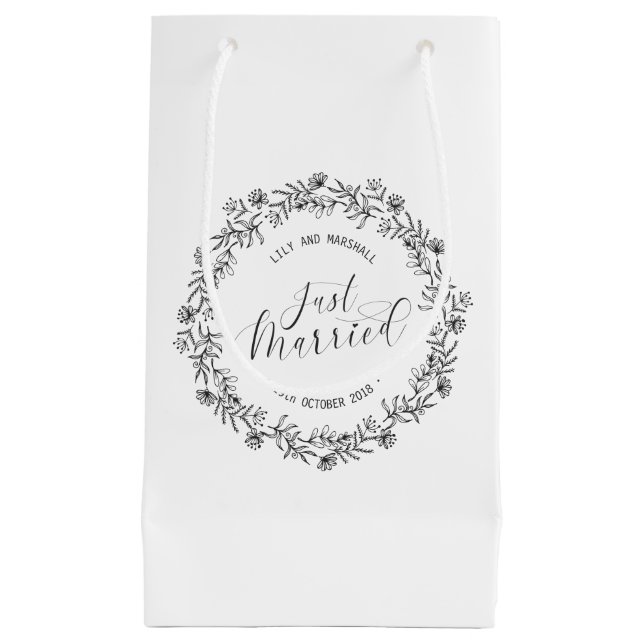 Juste sac floral marié personnalisé de cadeau de | (Devant)