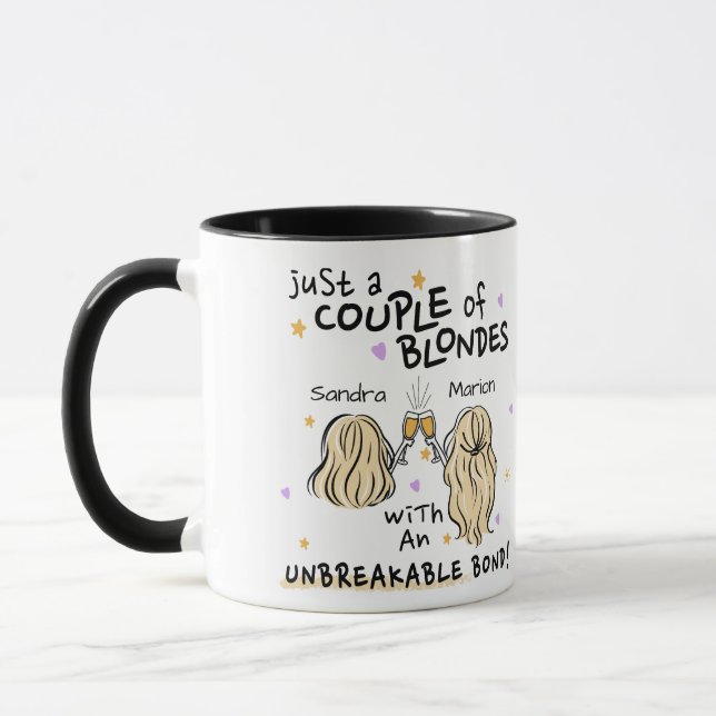 "Juste un couple de blondes" Nom personnalisé Mug (Gauche)