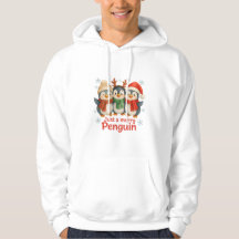 Juste un sweat à capuche de Noël de pingouin joyeu