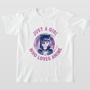 Juste Une Fille Qui Aime Anime T-Shirt 3 Cm Rond M