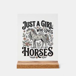 Juste une fille qui aime les chevaux Design floral