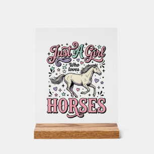 Juste Une Fille Qui Aime Les Chevaux Design Vector