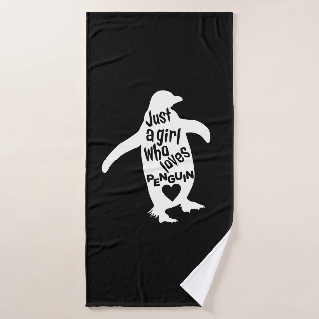 Juste une fille qui aime les pingouins (Serviette de bain)