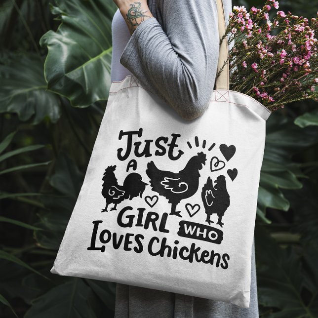 "Juste une fille qui aime les poulets" sac fourre- (Créateur téléchargé)