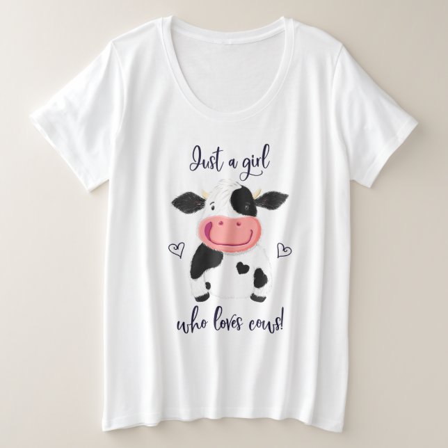 Juste Une Fille Qui Aime Les Vaches ! Coeurs Et Ho (Design devant)
