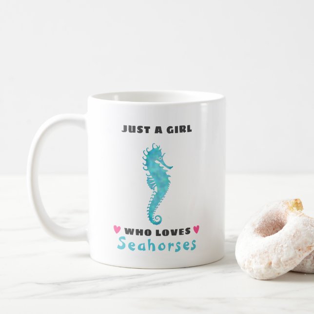 Juste une fille qui aime Seahorses Coffee Mug (Avec donut)