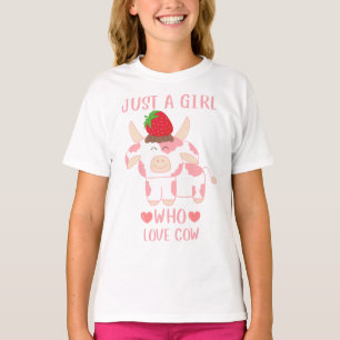 Juste une fille qui aime vaches mignonne t-shirt f