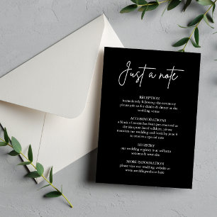 Juste une note Carte encart noir minimaliste pour