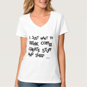 JUSTE VOULOIR BOIRE DU CAFÉ CRÉER - T-shirt col en