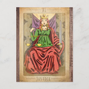 Justice grand arcana tarot échelles de carte en dé