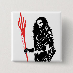 Justice League   Aquaman Pose Noir Pop Art Button