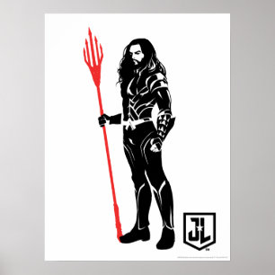 Justice League   Aquaman Pose Noir Pop Art Poster