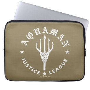 Justice League   Aquaman Retro Trident Emblem Laptopschutzhülle