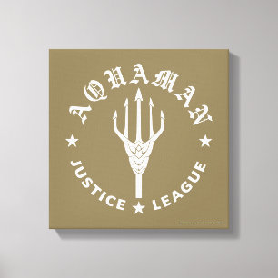 Justice League   Aquaman Retro Trident-Emblem Leinwanddruck