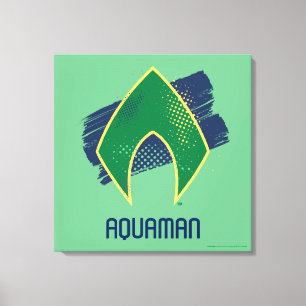 Justice League   Brush & Halftone Aquaman-Symbol Leinwanddruck