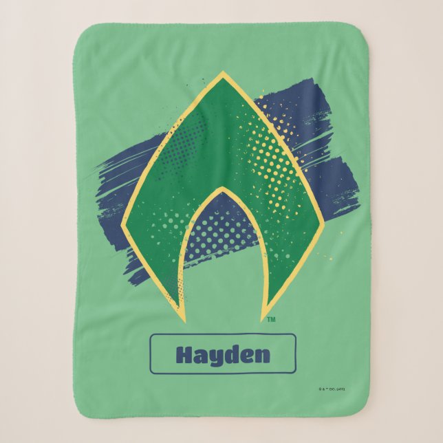 Justice League | Brush & Halftone Aquaman Symbol Sherpadecke (Vorderseite)