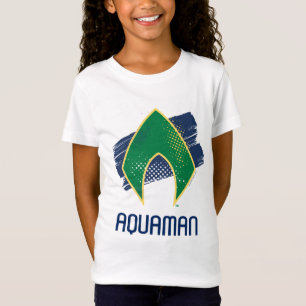 Justice League   Brush & Halftone Aquaman-Symbol T-Shirt