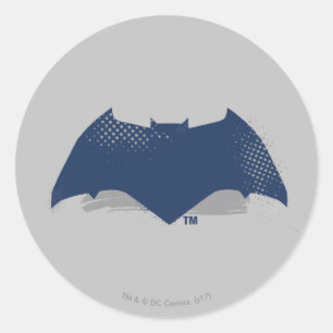 Justice League   Brush & Halftone Batman-Symbol Runder Aufkleber