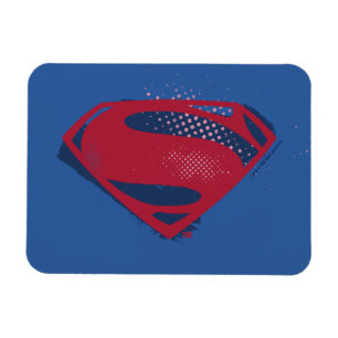 Justice League   Brush & Halftone Superman-Symbol Magnet