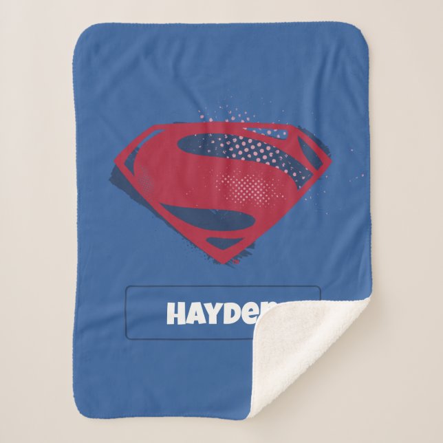 Justice League | Brush & Halftone Superman Symbol Sherpadecke (Vorderseite)