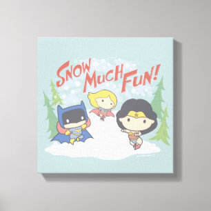 Justice League Chibi Schneeballschlacht Leinwanddruck
