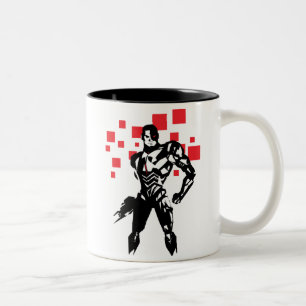 Justice League   Cyborg Digital Noir Pop-Art Zweifarbige Tasse