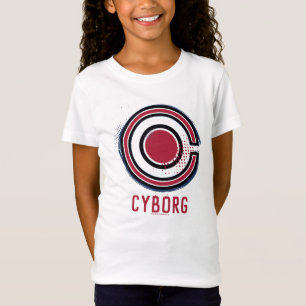 Justice League   Cyborg-Symbol mit Pinsel und Rast T-Shirt