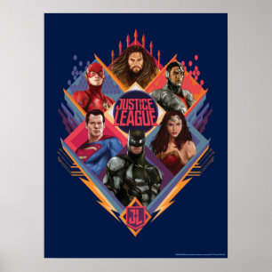Justice League   Diamond Hatch Group Abzeichen Poster