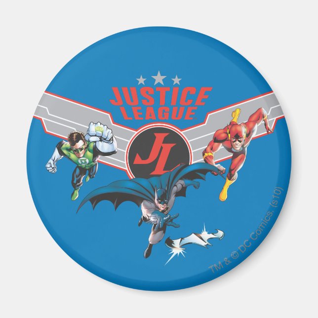 Justice League Flying Air Abzeichen und Helden Magnet (Vorne)